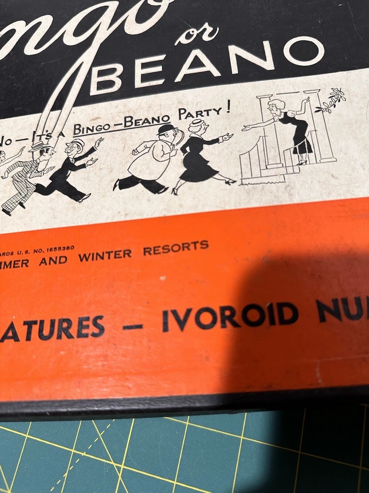 Antiguo juego de mesa de bingo o beano 1933 Parker Brothers Foto 3 de 4
