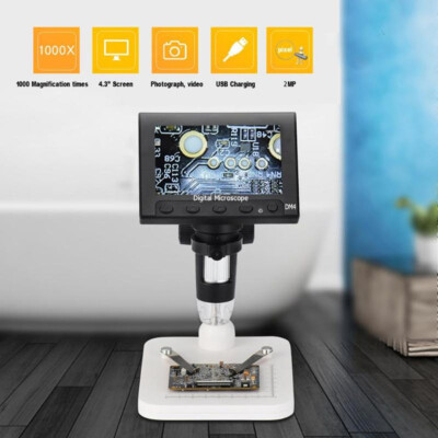 4.3  LCD 1000X 8 LED USB Digital Desktop 1080P HD MicroScope Camera with Stand