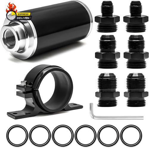 58Mm 30 Micron Inline Fuel Filter 6AN 8AN 10AN Aluminum Fuel/Gas/Petrol Filter A - Picture 11 of 12