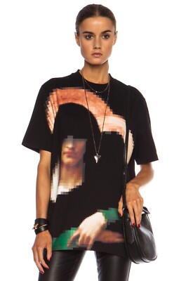 Givenchy Black Pixel Madonna Print T-Shirt | Size XS SS14 RRP $790