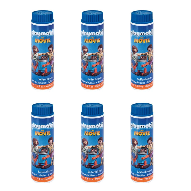 Pustefix 810-210-1901 Seifenblasen-Set "Playmobil - Der Film" (6 Stück) 42ml