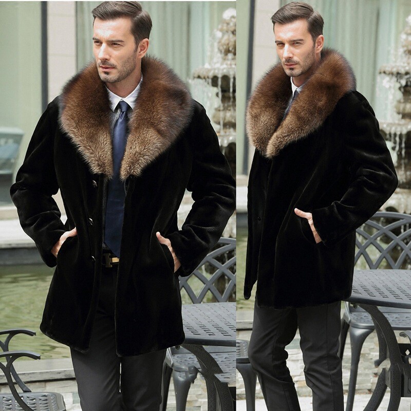 Autumn/winter New Mink Coat Men's Full Mink Mid-length Mink
