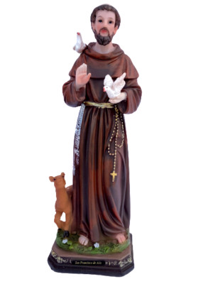 San Francisco de Asis  12'' St. Francis of Assisi  Resin Figurine 25032