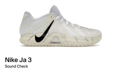Nike Ja 3 EP White Black Coconut Milk HF2794-101 Sizes 7-12 100% authentic