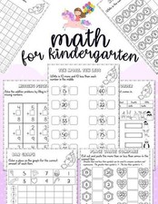 Math for kindergarten: Unicorn Math Activity Book For Kindergarten and First Gra