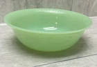 Fire-King Jadeite Jane Ray Bowl Green Milk Glass Oven Ware 8 inch Scalloped Rim