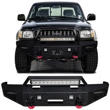 Vijay For 1995-2004 Toyota Tacoma Front Bumper Textured Black With Led Lights