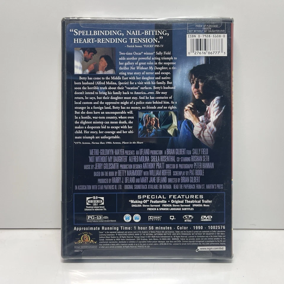 Not Without My Daughter (1991) DVD 2001 Widescreen Sally Field Alfred Molina NEW - Image 2 of 4