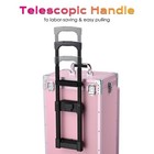 Byootique Nail Desk Rolling Makeup Train Case with Telescopic Handle, Pink — photo 3