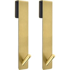 Gold Over Frameless Glass Shower Door Towel Hooks Bathroom 2 Pack 6.89 Inch
