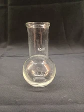 Lab glass flask,single neck, flat bottom 50ml NEW