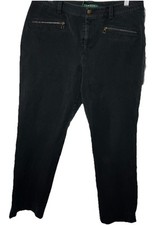 Lauren Jeans Company Ralph Lauren Women s Black Cotton Elastane Pants Size 10