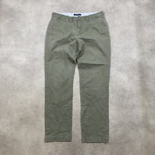 Tommy Hilfiger Chino Mens 32" Slim Fit Cotton Trousers, Khaki Green