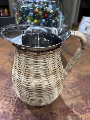 Davco Silver Ltd MCM Wicker Ratan Copper Wire Wrapped Stainless Steel Pitcher