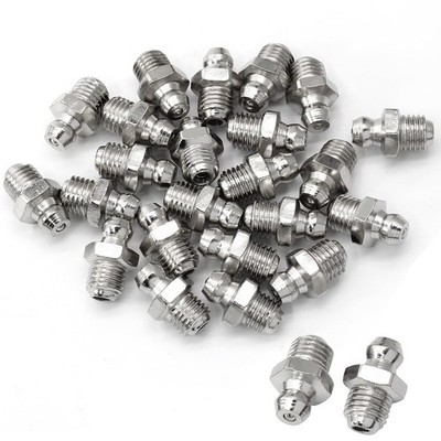 LDEXIN 25pcs 8mm x 1mm M8 Male Thread Straight Hydraulic Grease M8, 25Pcs 
