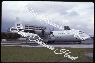 Lockheed L-100 Hercules Aircraft Southern Air Transport N251SF 35mm Slide 1980s