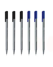 Staedtler Triplus Fineliner 0.3mm - Pack of Six 3 Black & 3 Blue Color 3 Blac...