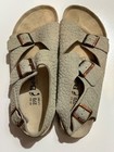 Birkenstock Milano Betula Logo Croc Embossed  Leather Green 11W 9M Worn Once — photo 2