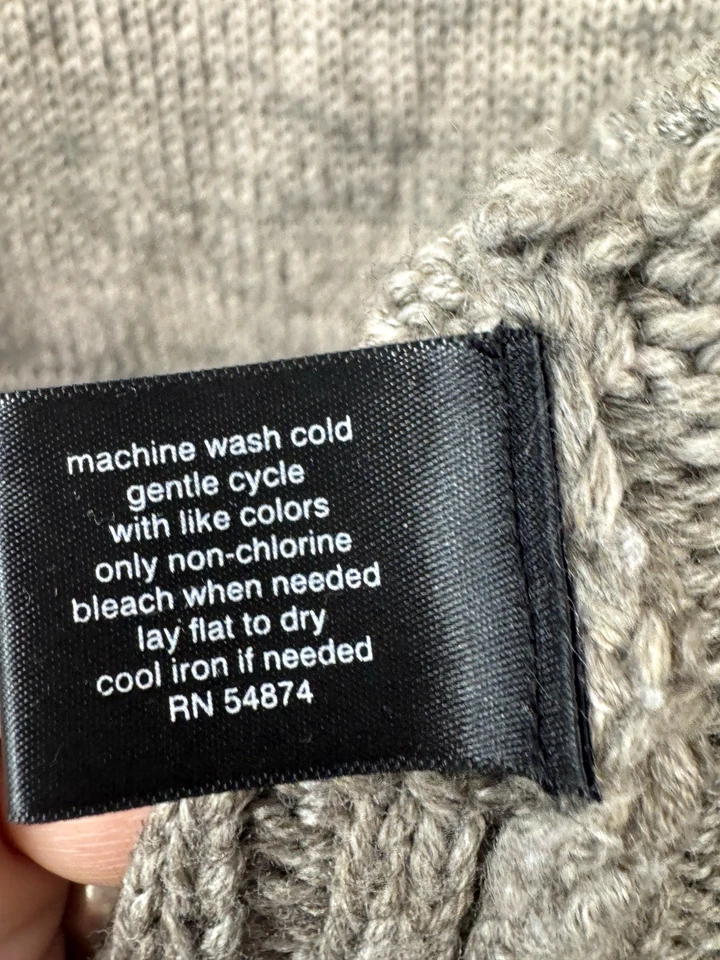 Suéter Vintage Vibes Limited Y2K Mujer S Capucha Cuello Ombré Beige Gris Grueso Tejido Foto 4 de 4