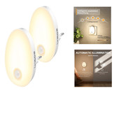Nachtlicht Steckdose Bewegungsmelder 2 StüCk Dimmbar Warmweiß Led