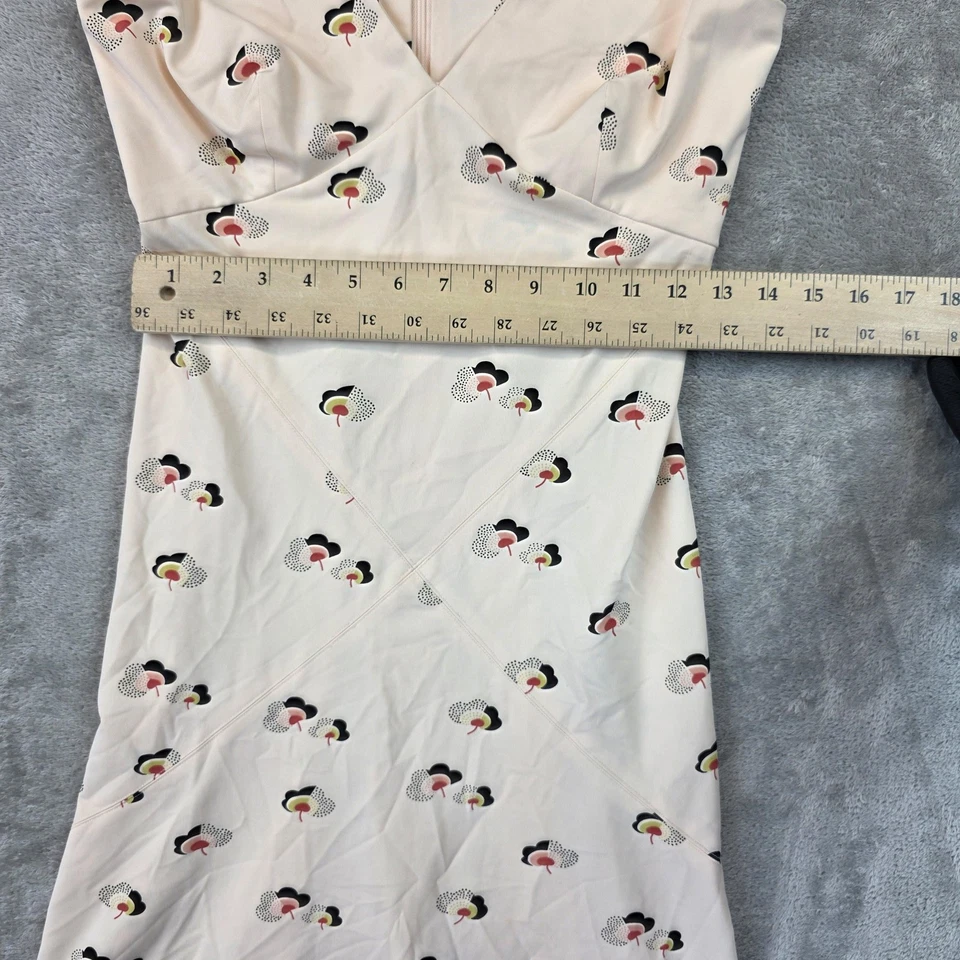 Vestido Tocca Para Mujer 6 Pastel Melocotón Negro Floral Sin Mangas Ajuste Midi Acampanado Primavera Foto 4 de 4