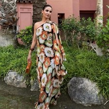 ZARA WOMAN ZW COLLECTION ASYMMETRIC PRINT DRESS Size M 2969/104/078 NEW