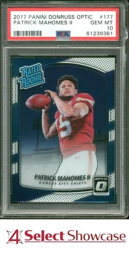 2017 PANINI DONRUSS OPTIC #177 PATRICK MAHOMES II RC RATED ROOKIE PSA 10