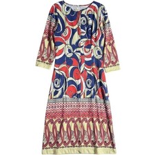 Julian Taylor womens 8 paisley 3/4 sleeve midi holiday party dress