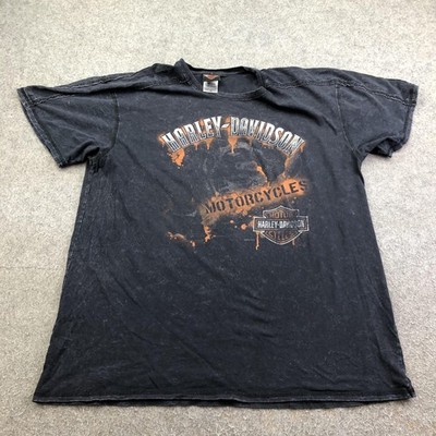 Harley-Davidson Shirt Mens XL Black Rattlesnake Mountain Skull Graphic Tee