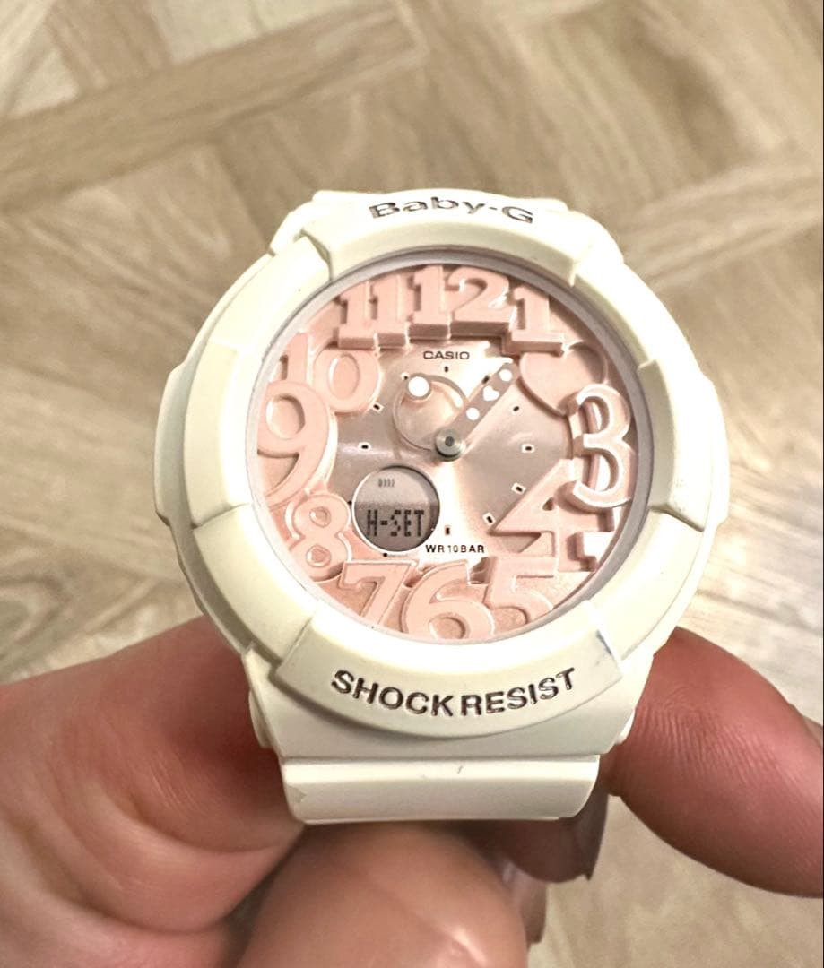 CASIO Baby-G White Pink Gold Analog-Digital Watch