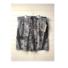Ocean Pacific OP Board Shorts Mens XL 40 Gray Floral Swim Trunks NWT