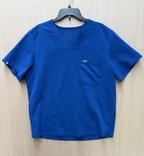 FIGS Scrub Top V NECK Size X-LARGE HEALTHCARE   Blue  STYLE #: TM3000 Men’s