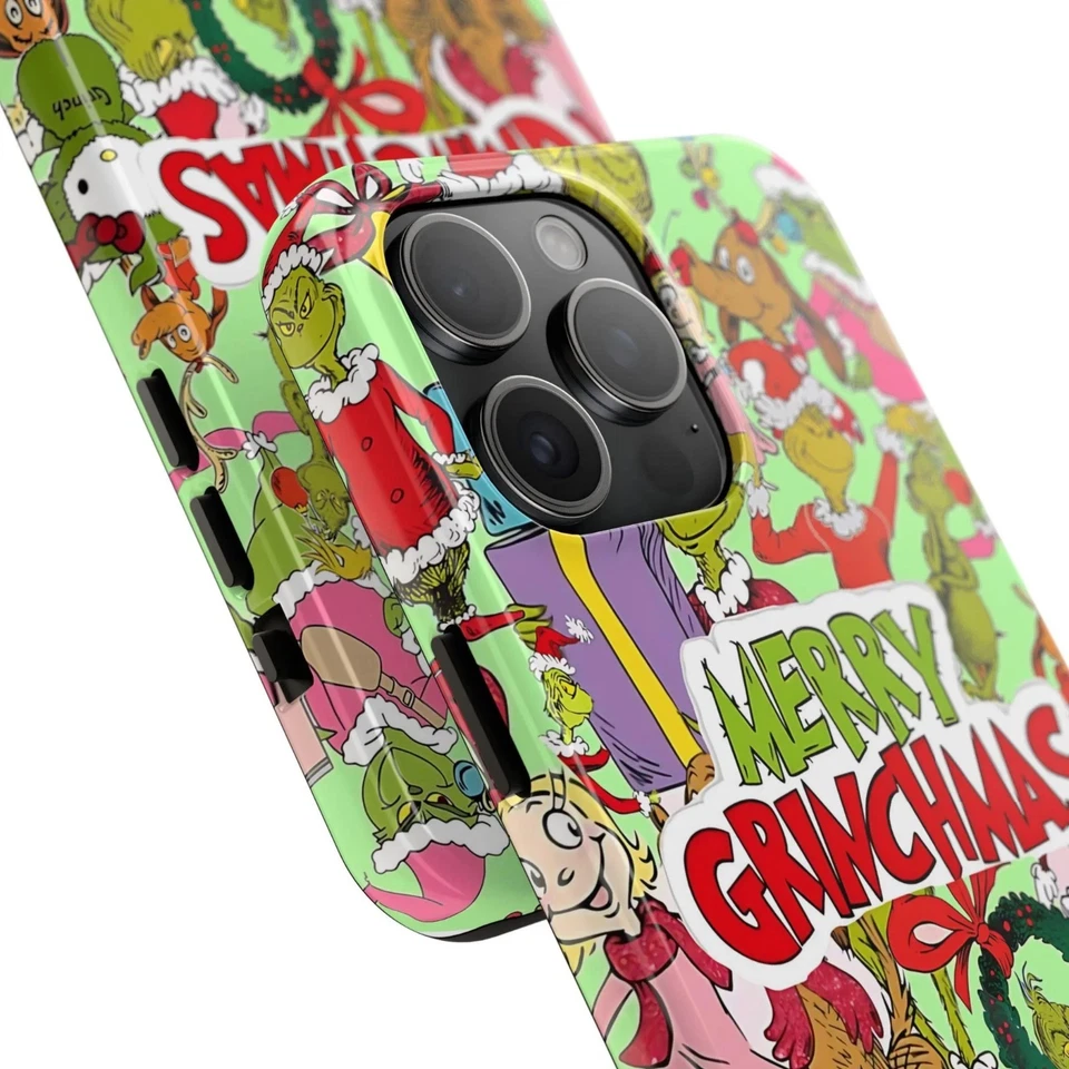 Funda Teléfono Feliz Navidad Monstruo Verde 2025, Regalo Navidad para Amantes del Grinch Foto 2 de 4