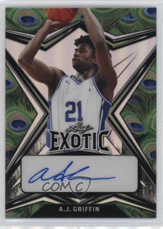 2022 Leaf Exotic Peacock 7/7 AJ Griffin #EA-AJG Rookie Auto RC i5f