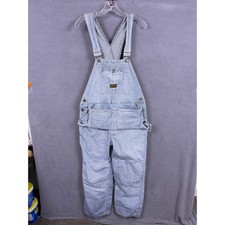 Vtg 50s 60s Sanforized Hickory Stripe Overalls Men Workwear Railroad Double Knee