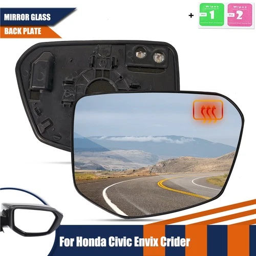 For Honda Civic 2016-2021 Right Replacement Wing Mirror Glass Heated Wide Angle.