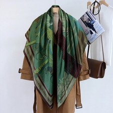 Indian Print Heavy 18 Momme Silk Wrap Scarf Stole Bandanna Shawl Kerchief 53"