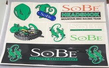 Vintage SoBe Headshok Mountain Bike Racing Team 8 Stickers on Sheet Unused Fun