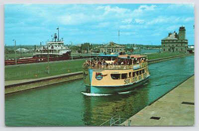 Soo Locks~Sault Ste Marie~Michigan Upper Peninsula~Tour Boat Le Voyager~Vintage
