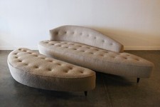 1953 Sherman Bertram Sofa and Ottoman Heavy B...