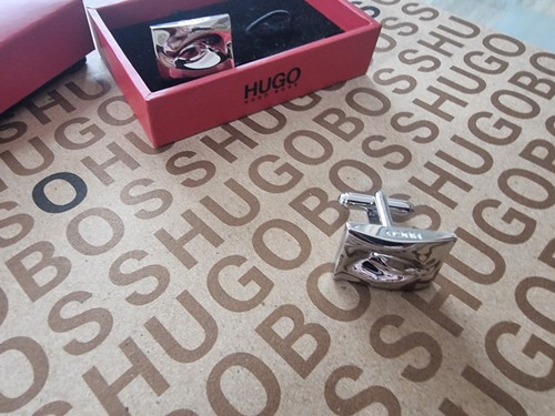 Neu Hugo Boss Herren Silber Smart Smoking Abschlussball Hochzeit Anzug Hemd Manschettenknöpfe Manschettenknöpfe - Bild 3 von 24