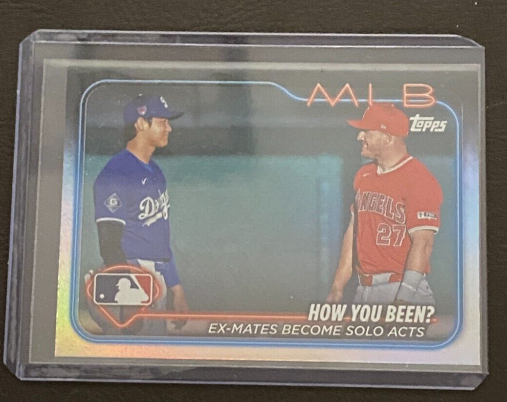 2024 Topps Update Series Rainbow Foil Veteran Combos #US76 Mike Trout Shohei Ohtani