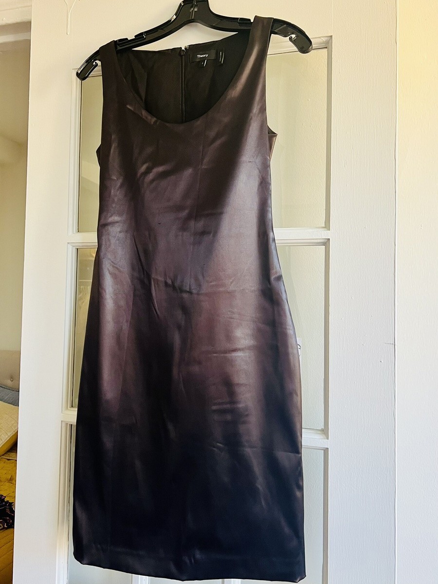 Theory Faux Leather sheath Dress