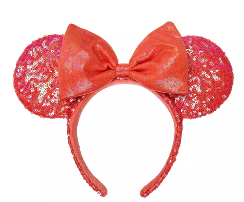 Disney Parks Minnie Mouse Coral Sequined Ear Headband