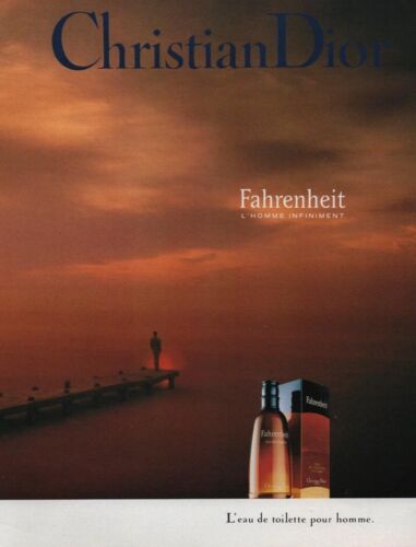 Publicité papier Parfum. Perfume ad. Dior Fahrenheit 1992 France  - Photo 1/1