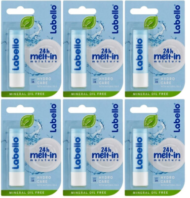 6x Labello Hydro Care SPF15 Caring Lip Balm 6x5.5 ml Nivea FREE SHIPPING