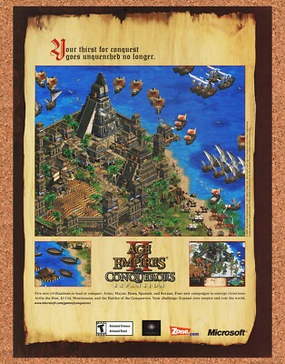 2000 Age Of Empires II The Conquerors PC Original Advertisement / Retro Promo v1