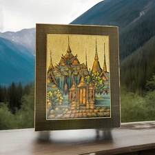 RARE FIND: Anek Natenoi Original Thai Artwork- Engraved Woodblock, gold foil