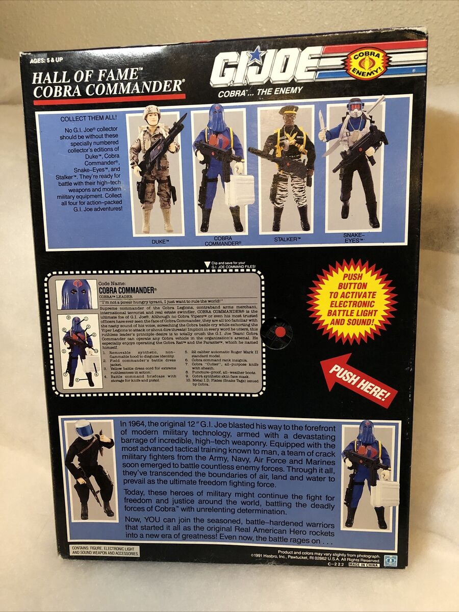 1991 GI Joe Hall Of Fame Cobra Commander Figure Cobrs Vs 1991 GI Joe Hall Of Fame Cobra Commander Figure Cobrs Vs