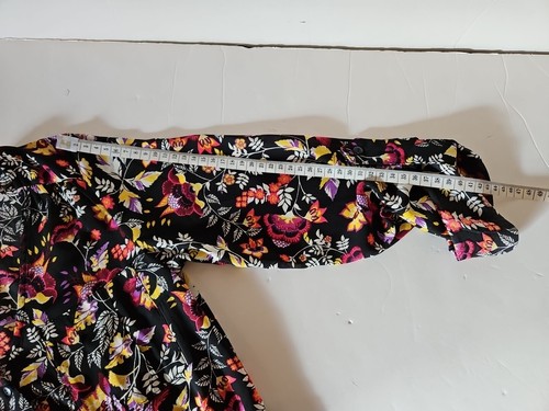 H&M Floral 3/4 Sleeve Boho Playsuit Size 8 Black Multicoloured Festival NEW BNWT - Picture 15 of 18